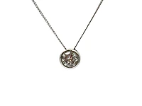 10K White Gold 0.20cttw Bezel Set Diamond Pendant, 18"
