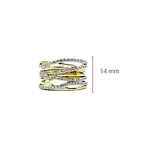 10K Two Tone Yellow and White Gold 1.00cttw Diamond Twist Ring - 4.5