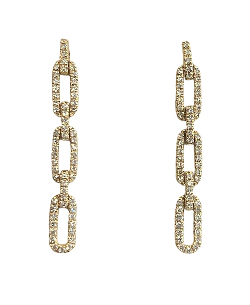 14K Yellow Gold 0.33cttw Diamond Dangle Earrings