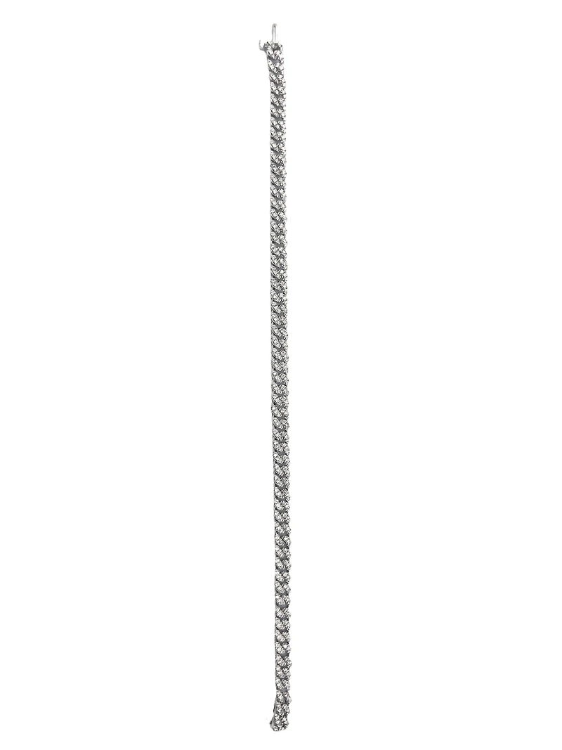 10K White Gold 2.00cttw Miami Cuban Link Tennis Bracelet - 7.25"