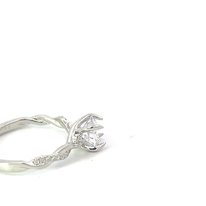 14K Round Brilliant Cut Diamond Ring - Mount Only (No centre diamond) / Gold