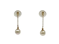 14K Gold Cultured Pearl Earrings with Butterfly Backs