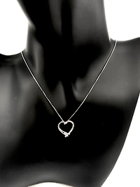 10K White Gold 0.017cttw Round Cut Diamond Pendant