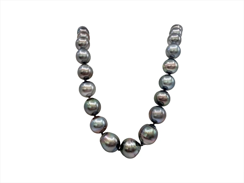 Black Tahitian Pearl Strand with 14K White Gold Pearl Clasp