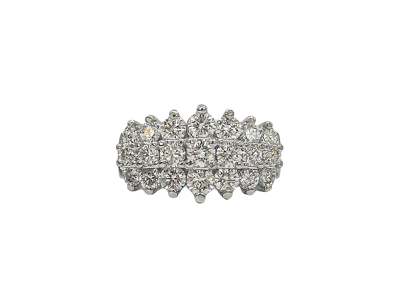14K White Gold 2.60cttw Diamond Band - Size 6.5