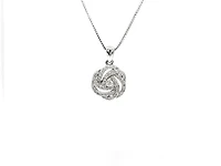 10K White Gold 0.20cttw Diamond Pendant, 18"