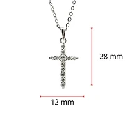 14K White Gold 0.58cttw Diamond Cross Pendant, 18"