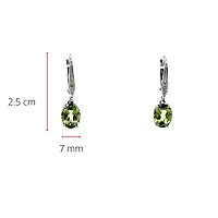 10K White Gold Peridot & Diamond Earrings