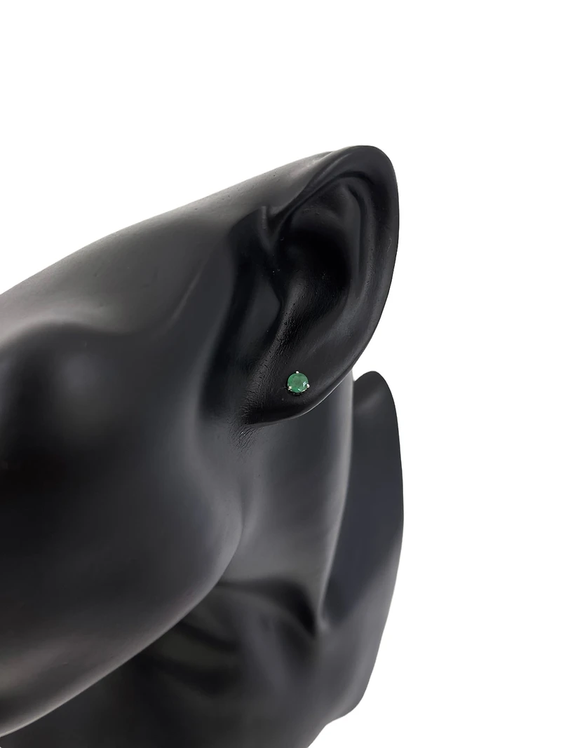 10K White Gold 0.46cttw Emerald Stud Earrings