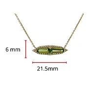 14K Yellow Gold 1.14cttw Peridot and 0.18cttw Diamond Necklace - 18 Inches
