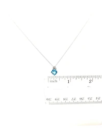 Blue Topaz and Diamond Pendant