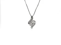 10K White Gold 0.25cttw Diamond Pendant, 18"