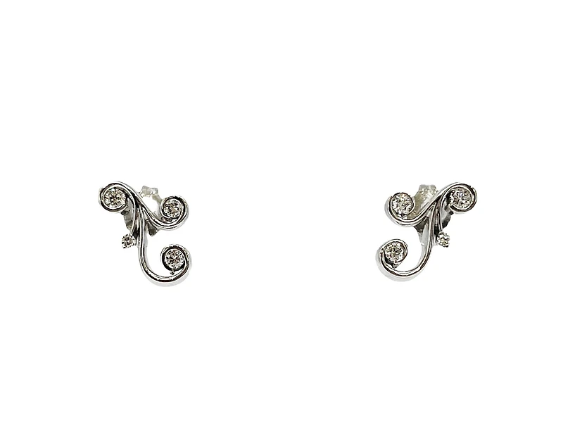 10K White Gold 0.215cttw Canadian Diamond Earrings