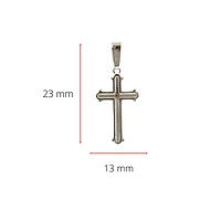 925 Sterling Silver 23mm x 13mm Patterned Flat Cross Charm