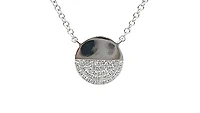 14K White Gold 0.08cttw Diamond Pendant, 18"