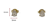 10K Yellow Gold 0.168cttw Diamond Pear Shaped Cluster Stud Earrings