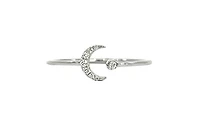 14K White Gold 0.04cttw Diamond Moon Ring - 4.5