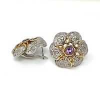 Silver and Amethyst Earrings