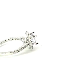 14K Round Brilliant Cut Halo Diamond Ring
