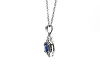 10K White Gold Tanzanite & Diamond Pendant