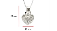 14K White Gold 0.55 cttw Diamond Heart Pendant, 18"