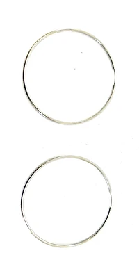 10K White Gold 42mm Sleeper/Keeper/Hoop Earrings