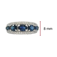 10K White Gold Sapphire and Diamond Ring