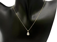 10K Two Tone Yellow and White Gold 0.222cttw Diamond Cluster Pear Shaped Necklace - 18 Inches