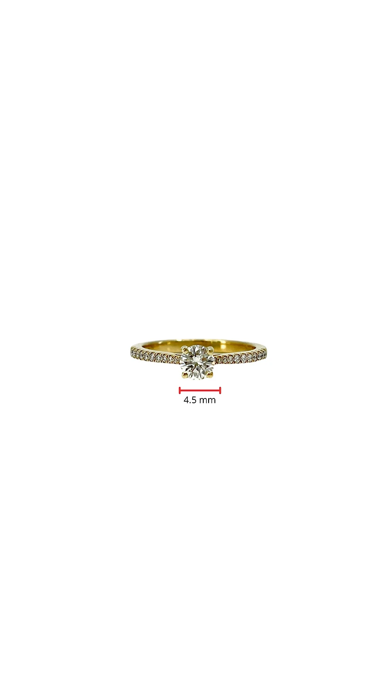 14K Yellow Gold 0.50cttw Diamond Engagement Ring - 4.5