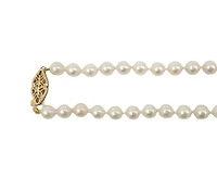 5.5-8mm White Cultured Graduated Pearl Strand with 14K Yellow Gold Pearl Clasp - 20"
