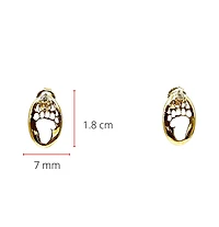 14K Yellow Gold 0.06cttw Diamond Bear Paw Earrings with Butterfly Backs - 7mm x 12mm