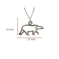 10K White Gold 0.067cttw Canadian Diamond Polar Bear Pendant, 18"