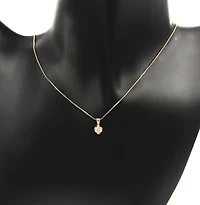 14K White Gold 0.20cttw Canadian Diamond Mezza Luna Necklace