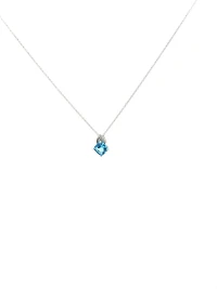 Blue Topaz and Diamond Pendant