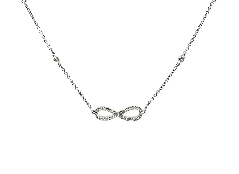 14K White Gold 0.28cttw Infinity Diamond Bracelet - 7 Inches