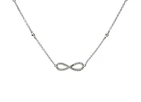 14K White Gold 0.28cttw Infinity Diamond Bracelet - 7 Inches