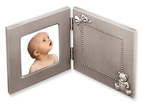 Pewter Finish Hinged Baby 3x3 Photo Frame