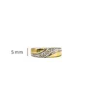10K White & Yellow Gold 0.05cttw Diamond Gents Ring, size 10 - 4.5