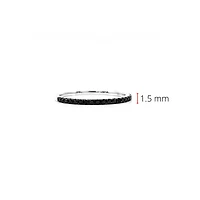 14K White Gold 0.17cttw Black Diamond Ring - Size 6.5