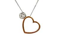 10K White & Rose Gold 0.09cttw Canadian Diamond Heart Necklace, 18"