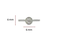 18K White Gold 0.31cttw Round Brilliant Cut Diamond Halo Engagement Ring, size 6.5