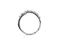 14K White Gold 0.44cttw Baguette and Round Diamond Ring, Size 6.75