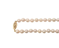 5.5-6mm White Cultured Pearl Strand with 14K Yellow Gold Pearl Clasp - 18"