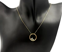 10K Yellow Gold 0.02cttw Diamond Circle Necklace - 18 Inches