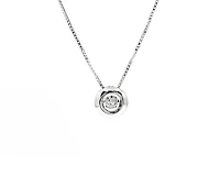Sterling Silver Canadian Diamond 0.24cttw Round Cut Pendant, 18"