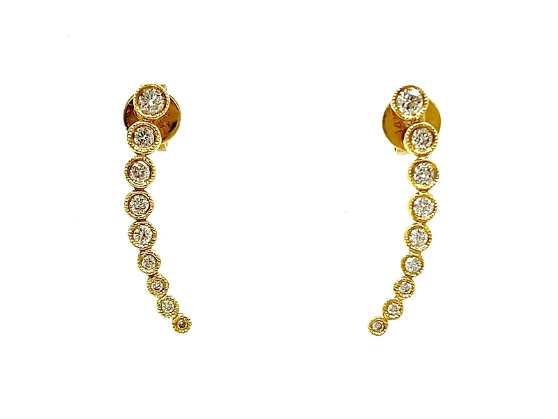 14K Yellow Gold 0.34cttw Diamond Earrings - 21mm