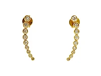 14K Yellow Gold 0.34cttw Diamond Earrings - 21mm
