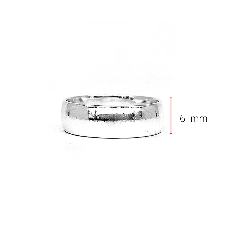 Silver 925 High Polish Plain Band 6mm