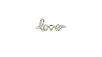 14K White Gold 0.09cttw Diamond Love Ring, size 6.5