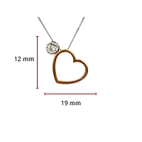10K White & Rose Gold 0.09cttw Canadian Diamond Heart Necklace, 18"